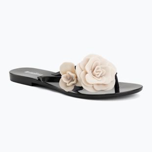 Moteriškos šlepetės per pirštą Melissa Harmonic Petals Ad black/beige