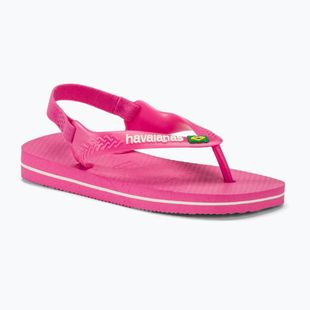 Vaikiški sandalai Havaianas Baby Brasil Logo II pink flux / white