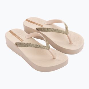 Moteriškos šlepetės per pirštą Ipanema Mesh Chic Plat beige/glitter