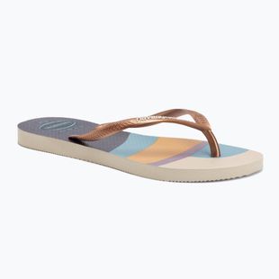 Moteriškos šlepetės per pirštą Havaianas Slim Palette Glow beige