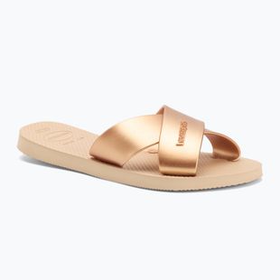 Moteriškos šlepetės Havaianas Aqua Metallic golden