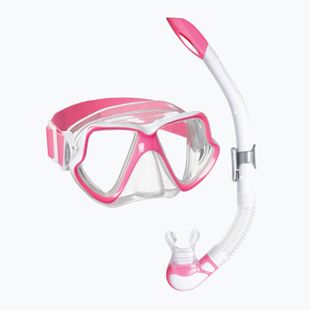 Paviršinio nardymo rinkinys Mares Combo Wahoo Neon pink/white/clear