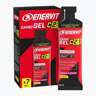 Energetinių gelių rinkinys Enervit Carbo Gel C2:1Pro 7 pcs x 60 ml mango