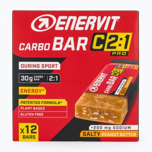 Energetinių batonėlių rinkinys Enervit C2:1 Carbo Pro 12 pcs x 45 g salty peanut butter