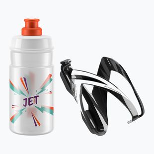 Dviračio rinkinys Elite CEO Kit Jet krepšelis + bidonas 350 ml black glossy/white graphics/clear/logo orange