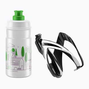 Dviračio rinkinys Elite CEO Kit Jet krepšelis + bidonas 350 ml black glossy/white graphics/clear/logo green