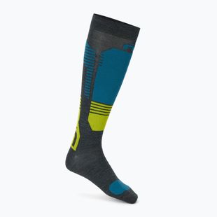 Slidinėjimo kojinės  Mico Light Weight Superthermo Natural Merino Ski teal melange