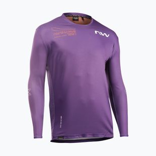 Vyriški dviračių marškinėliai ilgomis rankovėmis Northwave Edge 2 dark purple/orange