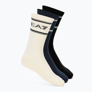 Kojinės EA7 Emporio Armani Train Socks Sponge 3 pairs black / vanilla ice / armani blu