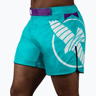 Vyriški treniruočių šortai Hayabusa Icon Mid-Thigh MMA teal/white