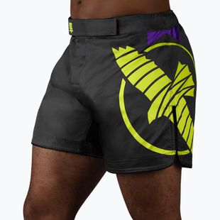 Vyriški treniruočių šortai Hayabusa Icon Mid-Thigh MMA black/neon