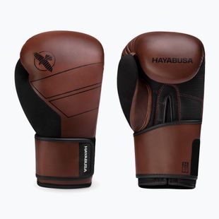 Hayabusa S4 Odinės rudos bokso pirštinės S4LBG