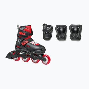 Vaikiški riedučiai su apsaugomis Rollerblade Fury Combo Jr juoda/raudona