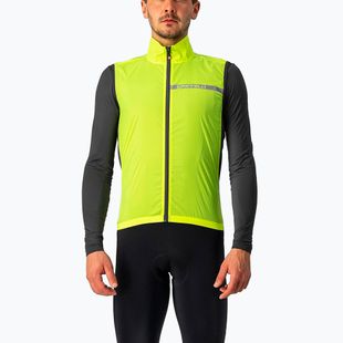 Vyriška dviračių liemenė Castelli Squadra Stretch electric lime/dark gray