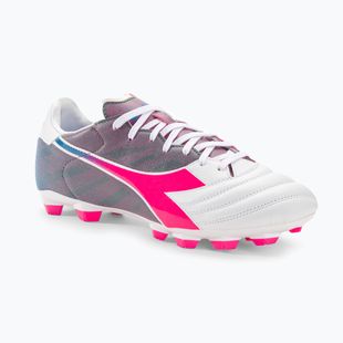 Vyriški futbolo bateliai Diadora Brasil Elite Veloce GR LPU white/pink fluo/blue fluo