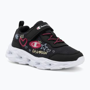 Vaikiški batai Champion Funfair Print G PS Low Cut new black/fluorescent pink/imperial light blue