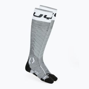 Vyriškos slidinėjimo kojinės UYN Ski One Merino grey melange/white
