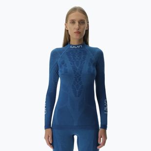 Moteriški termoaktyvūs marškinėliai UYN Elevation Biomorph LS Turtle Neck blue atoll
