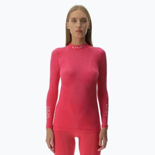 Moteriški termoaktyvūs marškinėliai UYN Elevation Biomorph LS Turtle Neck pink yarrow