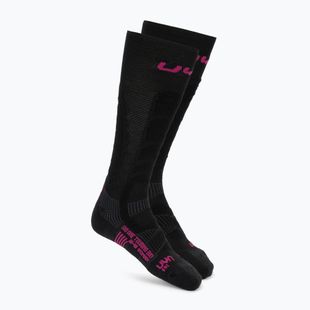 Moteriškos slidinėjimo kojinės UYN Ski Touring One Bio black/pink yarrow