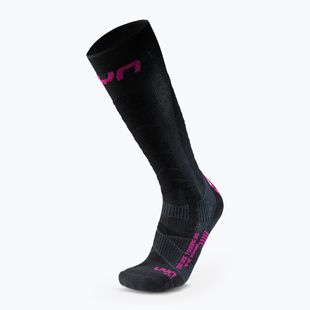 Moteriškos slidinėjimo kojinės UYN Ski Touring One Bio black/pink yarrow