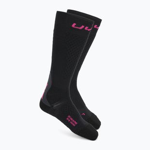Moteriškos slidinėjimo kojinės UYN Ski One Alpine Merino black/pink
