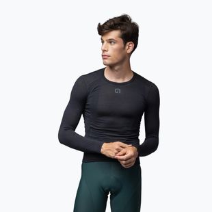 Dviračių vyriški marškinėliai Alé Merino LS nero/black