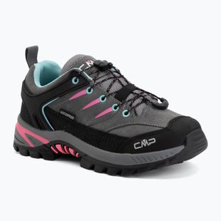 Vaikiški žygio batai CMP Rigel 2.0 Low Waterproof grey/acquarius/pink fluo