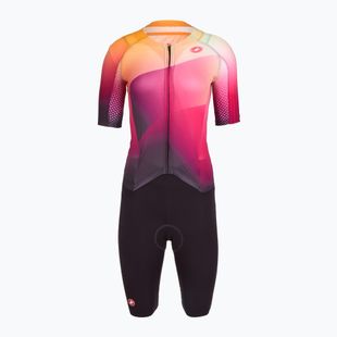 Moteriškas dviračių kombinezonas Castelli Free Sanremo 3 SS In dark night shade/vivid orange-bright rose