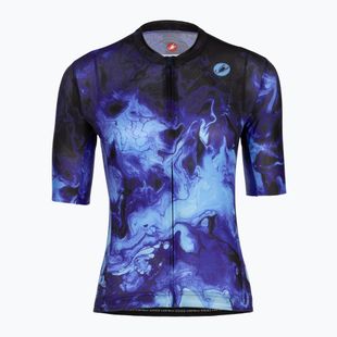 Moteriški dviračių marškinėliai Castelli Cosmic Vortex multicolor violet blue