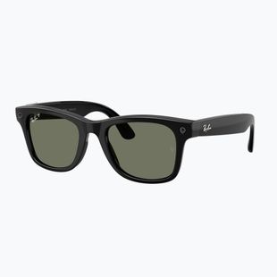 Akiniai su kamera Ray-Ban Meta Wayfarer shiny black/g15 green polar