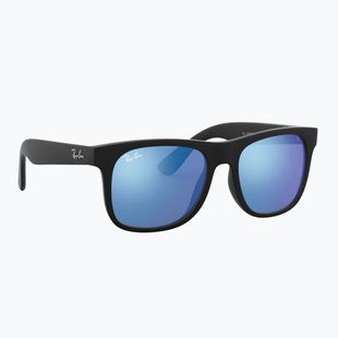 Vaikiški saulės akiniai Ray-Ban Justin matt rubber black/blue mirror