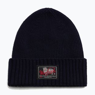 Vyriška žieminė kepurė Woolrich Legacy Patch Beanie melton blue