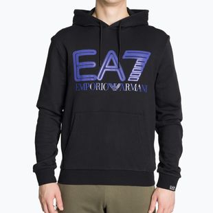 Vyriškas džemperis EA7 Emporio Armani Train Logo Series Oversize Logo Hoodie Coft black
