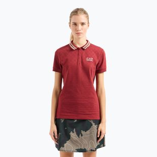 Moteriški marškinėliai EA7 Emporio Armani Golf Pro Polo Damier syrah