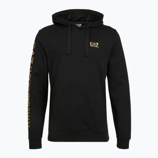 Vyriškas džemperis Emporio Armani EA7 Train Logo Series Extended Logo Hoodie black / gold