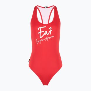Moteriškas vientisas maudymosi kostiumėlis EA7 Emporio Armani Maxi Logo One Piece racing red