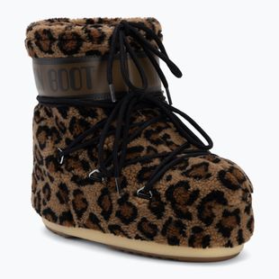 Moteriški sniego batai Moon Boot Icon Low Fleece Leopard cognac/cocoa