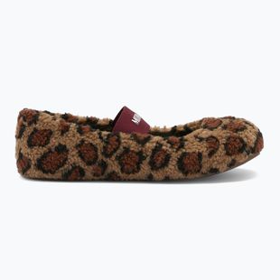 Moteriškos šlepetės Moon Boot Fleece Ballerina Leopard cognac/cocoa
