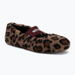 Moteriškos šlepetės Moon Boot Fleece Ballerina Leopard cognac/cocoa