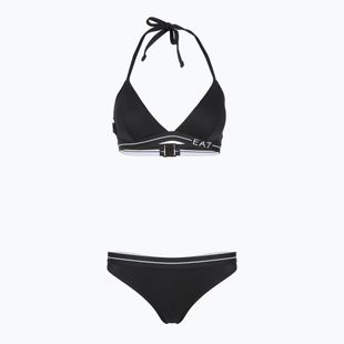 Moteriškas dviejų dalių maudymosi kostiumėlis EA7 Emporio Armani Logo Tape Bikini Triangle black