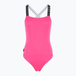 Maudymosi kostiumėlis EA7 Emporio Armani Logo Tape One Piece neon pink