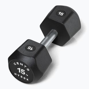 Svarstis Centr Urethane Dumbbell Centr x Hyrox 15 kg black