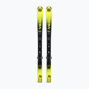 Vaikiškos kalnų slidės Völkl Racetiger Jr Yellow + apkaustai 7.0 VMotion Jr 130-160 cm Black