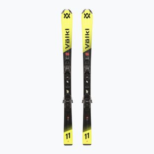 Vaikiškos kalnų slidės + apkaustai Völkl Racetiger Jr Yellow+7.0 VMotion Jr 130-160 cm