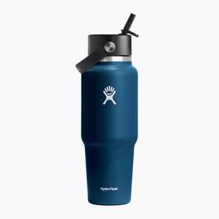 Hydro Flask Wide Flex Straw kelioninis terminis butelis 945 ml indigo spalvos