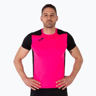 Vyriški bėgimo marškinėliai Joma Record II fluor pink/black