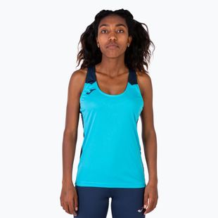 Moteriški bėgimo marškinėliai Joma Record II Tank Top fluor turquoise/navy