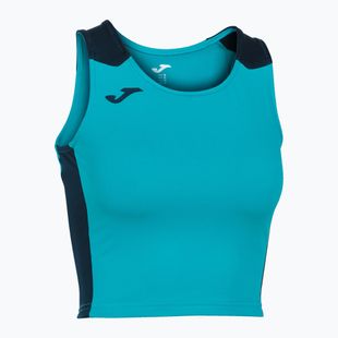 Moteriški bėgimo marškinėliai Joma Record II Top turquoise/navy