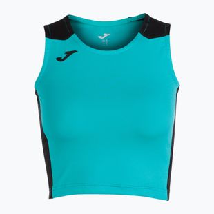 Moteriški bėgimo marškinėliai Joma Record II Top turquoise/black